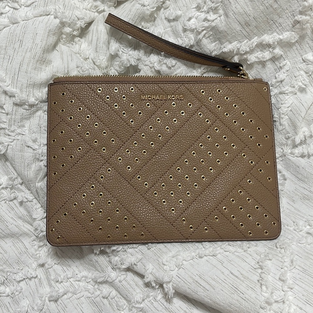 Brown MK wristlet